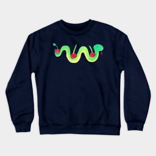 Watercolor Cherry Snake Crewneck Sweatshirt